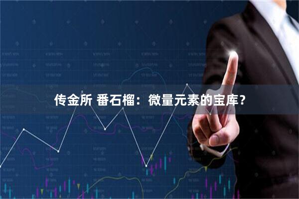 传金所 番石榴：微量元素的宝库？