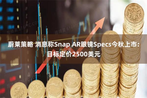 蔚莱策略 消息称Snap AR眼镜Specs今秋上市:目标定价2500美元